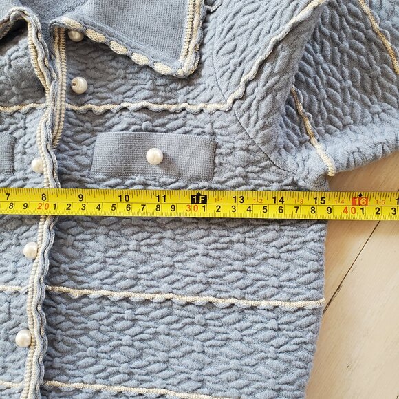 Sandro ! Infinity Scallop-trim Cardigan in Sky Blue ( 0- US/XS) - Picture 10 of 11